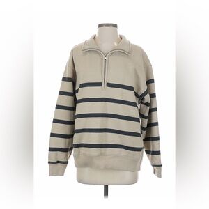 Abercrombie & Fitch Beige and Black Striped Sweatshirt